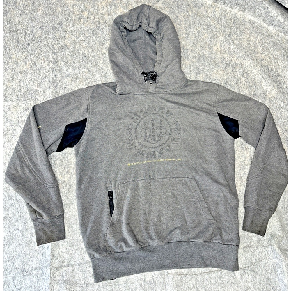 Beretta Size XL Centennial 100th Anniversary Hooded Sweatshirt Gray‎ (47-10)